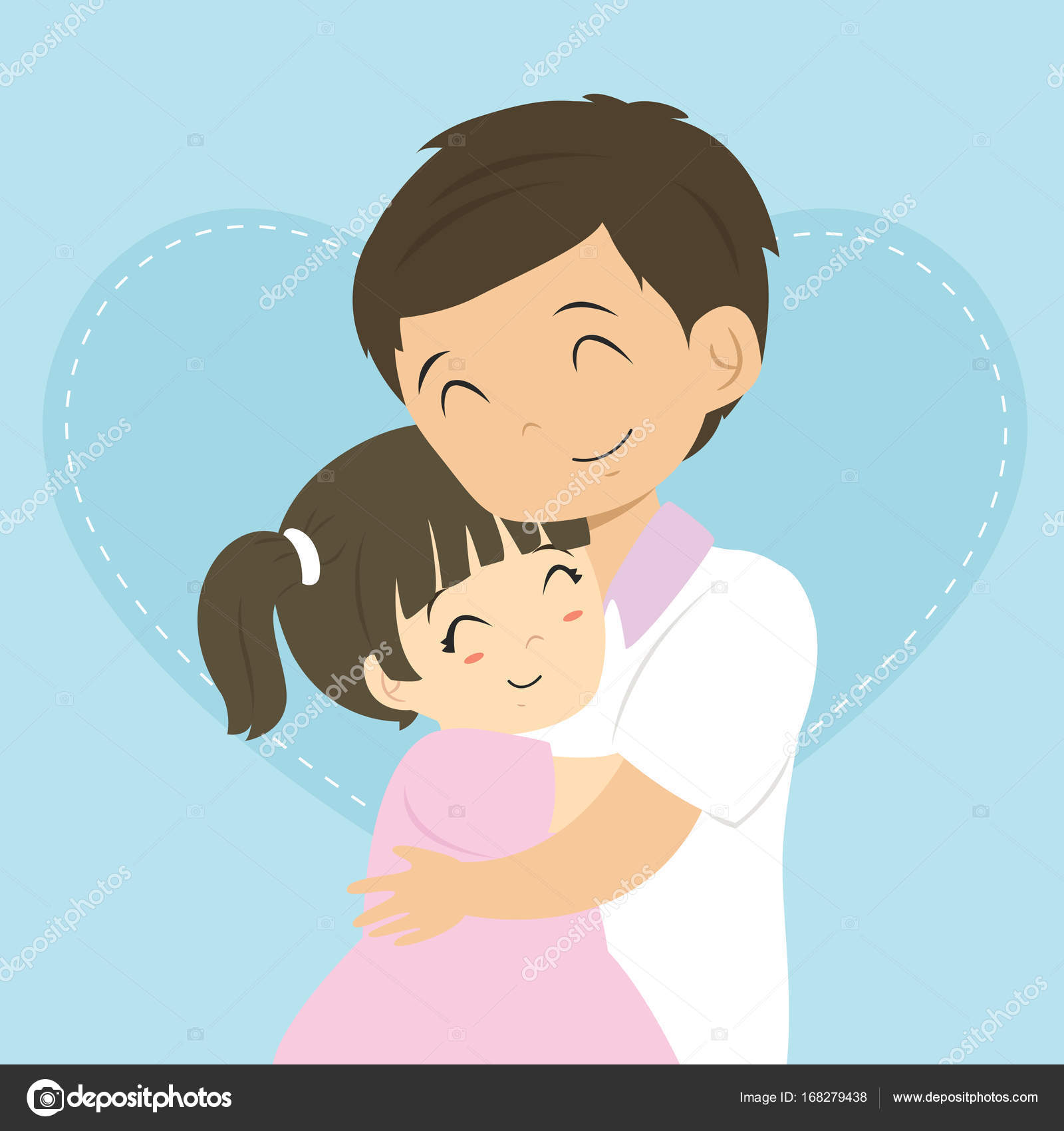 Father and Daughter Hugging Cartoon Vector Stock Vector Image by ©azuaya25  #168279438