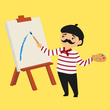 Fransız ressam vektör çizim 