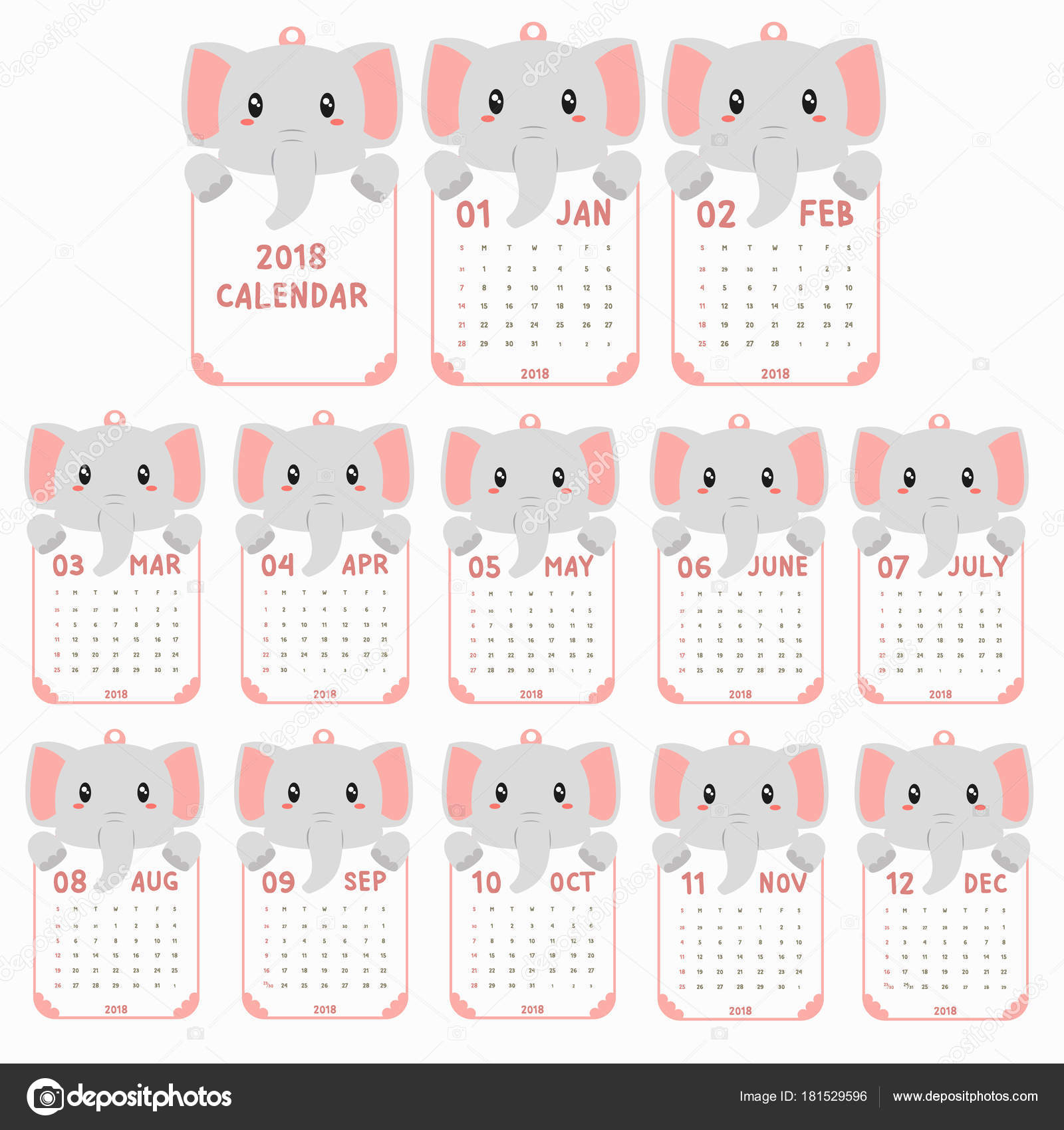 2018 calendar template 2018 animal shaped calendar cute baby baby calendar template
