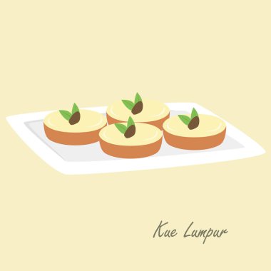 Kue Lumpur, Endonezya geleneksel kek. Endonezya geleneksel tatlı karikatür vektör