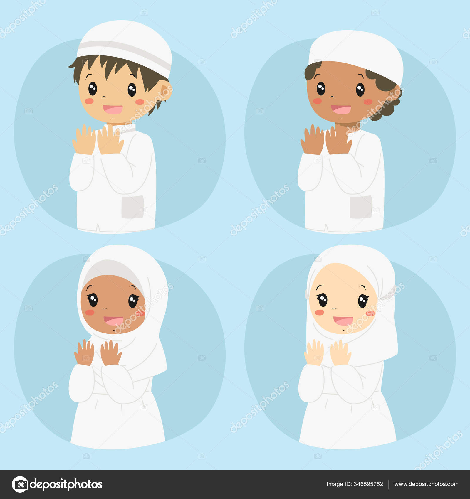 Happy Muslim Kids Praying Cartoon Vector Set Half Body Muslim Stock Vector Image by ©azuaya25 #346595752 Happy Muslim Kids Praying Cartoon Vector Set Half Body Muslim Stock Vector Image by ©azuaya25 #346595752