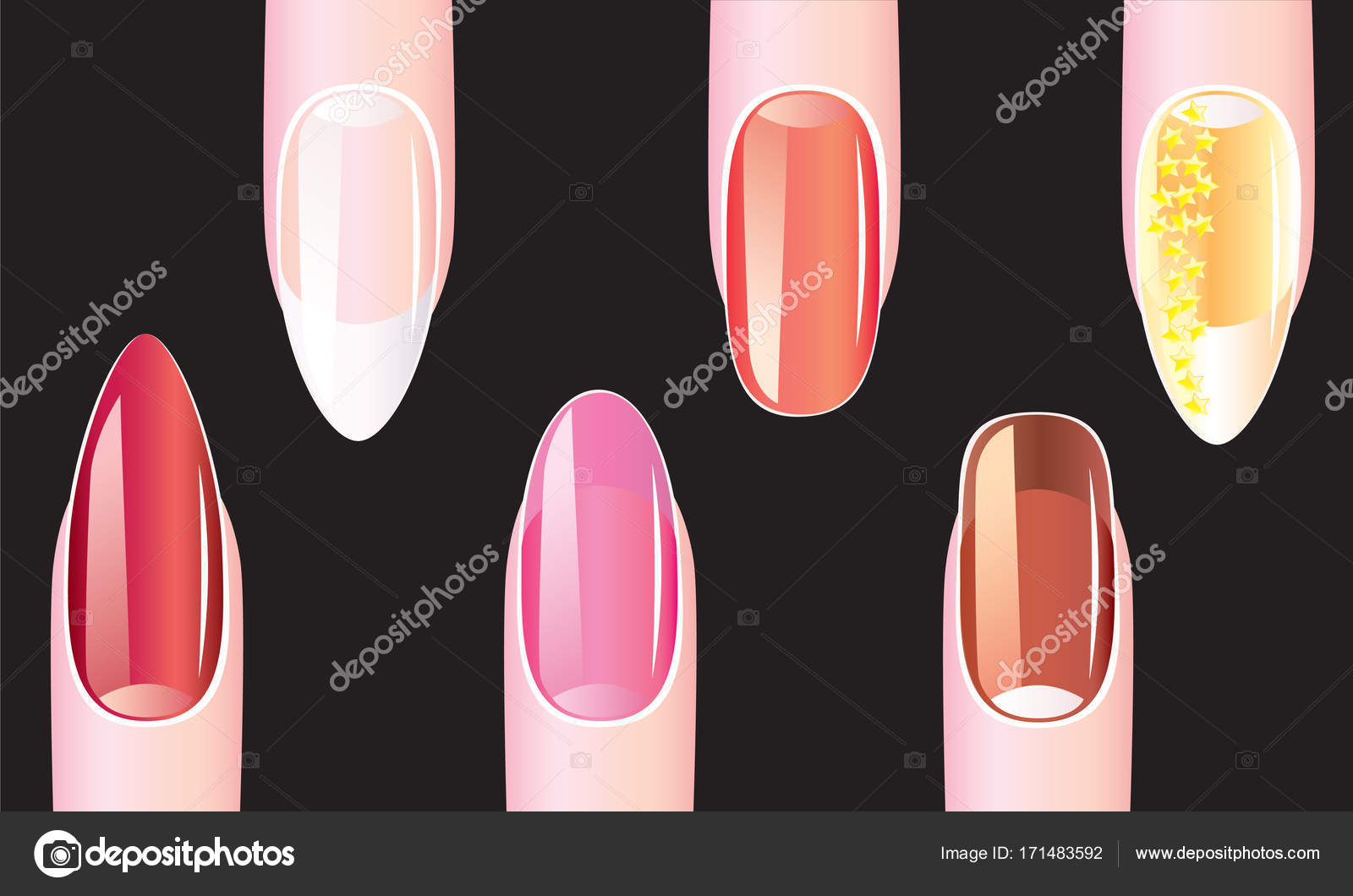 Female Nails, manicure Stock Vector Image by ©vikhr15 #171483592