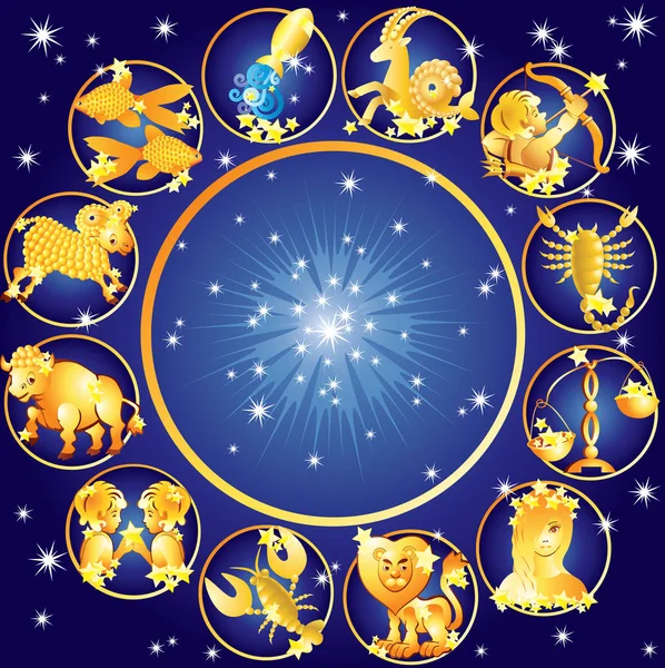 Zodiac signs. horoscope — Stock Vector