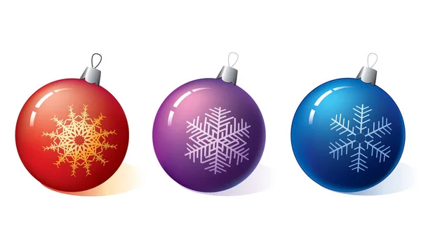 Three Christmas balls — Stock Vector