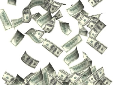 dolarlık banknotlar uçan 