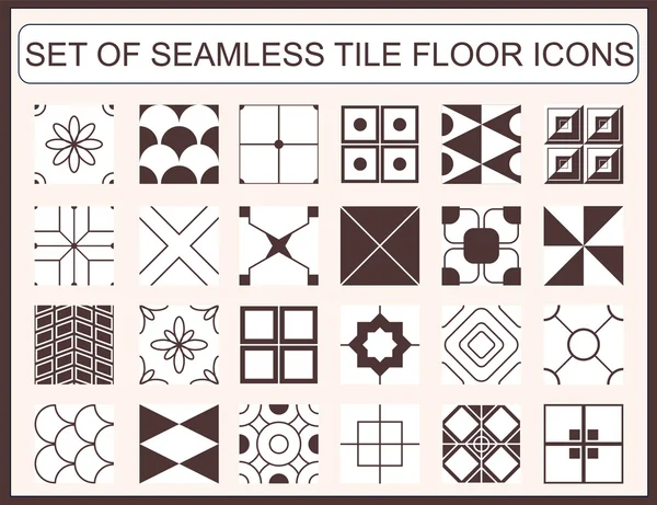 Conjunto de iconos de piso de baldosas sin costura — Archivo Imágenes Vectoriales