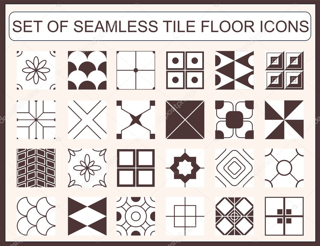 Set of seamless tile floor icons