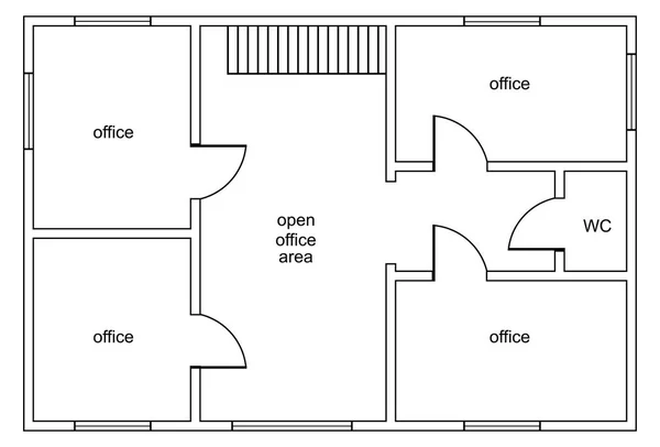 오피스 빌딩의 추상적인 벡터 계획 — 스톡 벡터