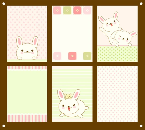 Vector set of cards with Easter bunny — Stock Vector