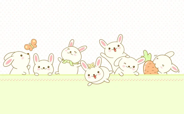 Vector border with Easter bunnies Vector Graphics