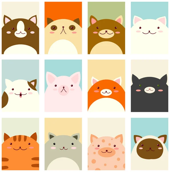 Banner dos namorados com gatos bonitos — Vetor de Stock