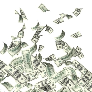 dolarlık banknotlar uçan 