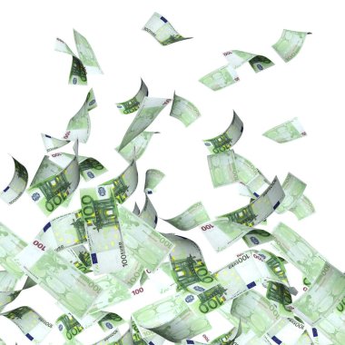 Euro banknot uçan