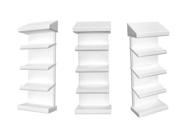 Vitrinler kümesi. Farklı açılardan görüntüleme