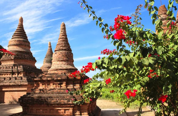 Ancient stupas in the archaeological zone, Bagan, Myanmar — Stock Photo, Image