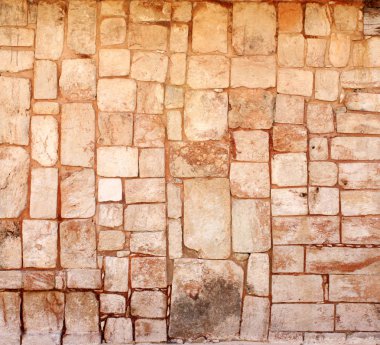 Antik duvar Uxmal, Meksika için taş blokların