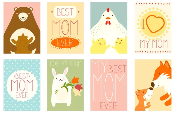 Set of banners with cute animals — Stock Vector