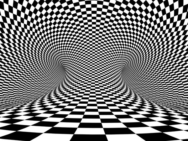 Abstract illusion. Black and white