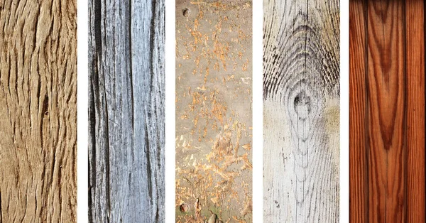 Sada dřevěných bannery s staré dřevo textury — Stock fotografie