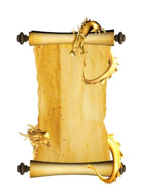 ve scroll eski parşömen Ejder