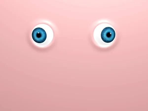 Funny modré oči na růžovém pozadí — Stock fotografie