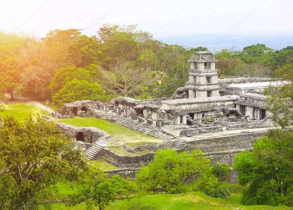 Ruins of Royal palace, Palenque, Chiapas, Mexico