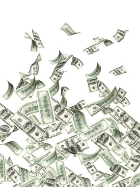 dolarlık banknotlar uçan 