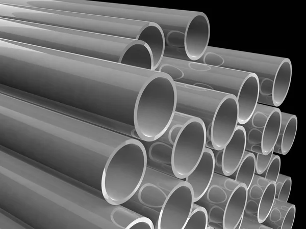 Plastic pipes of grey color — Stock Photo, Image