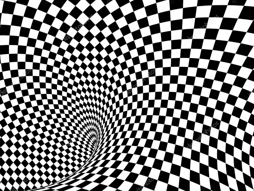 Abstract illusion. Black and white