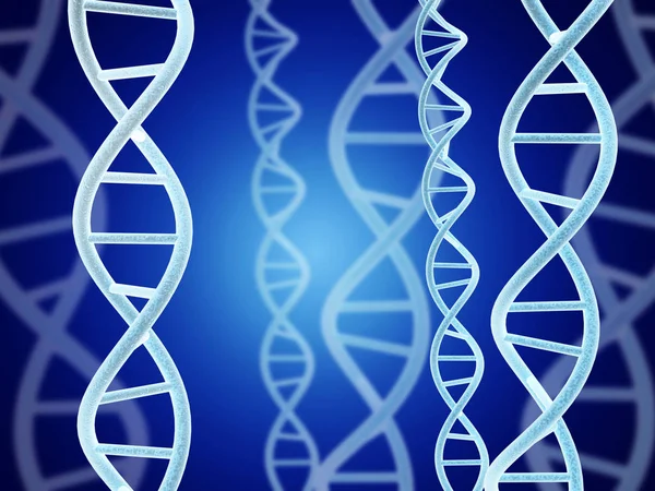 Struttura del DNA su sfondo blu astratto — Foto Stock