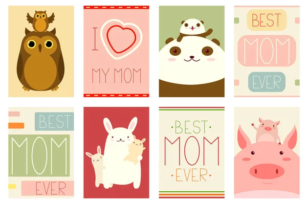 Set of banners with cute animals — Stock Vector