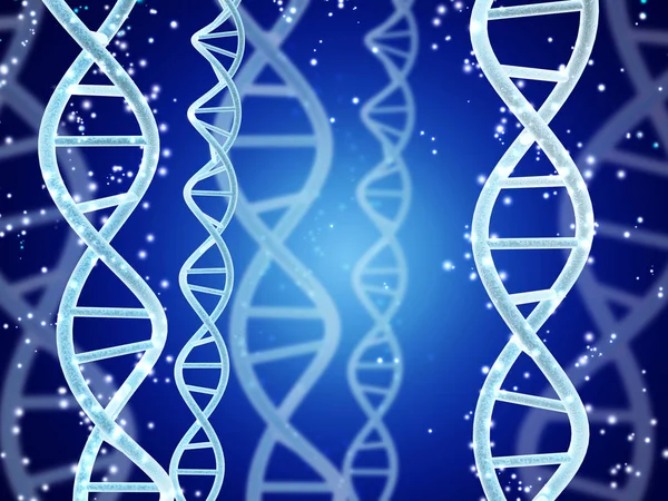 Struttura del DNA su sfondo blu astratto — Foto Stock