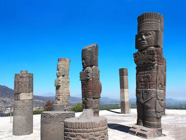Toltec Atlantes, Tula de Allende, stato di Hidalgo, Messico — Foto Stock