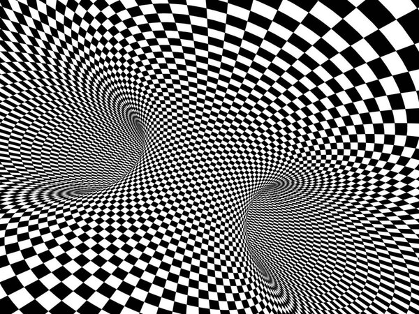 Abstract illusion. Black and white