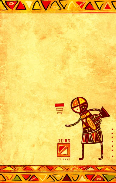Grunge arka plan ile Afrika geleneksel desenler — Stok fotoğraf