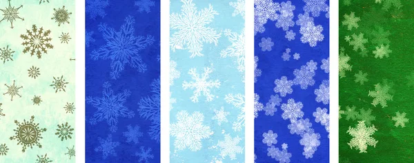 Set of Christmas banners with snowflakes — Stock Photo, Image