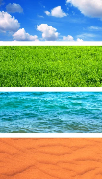 Set van banner met natuurelementen — Stockfoto