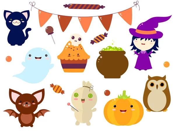 Colección de personajes de Halloween — Vector de stock