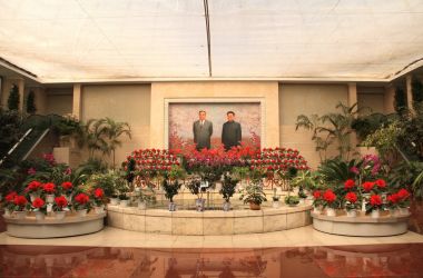 Kuzey Kore, Pyongyang - 24 Eylül 2017: Flowe sergi