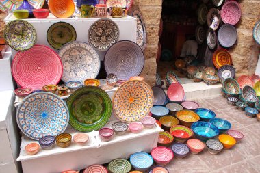 Essaouira, Fas, Af Çarşısı üzerinde geleneksel Fas Hatıra Eşyası