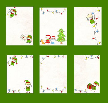 Set of template letter to Santa Claus  clipart