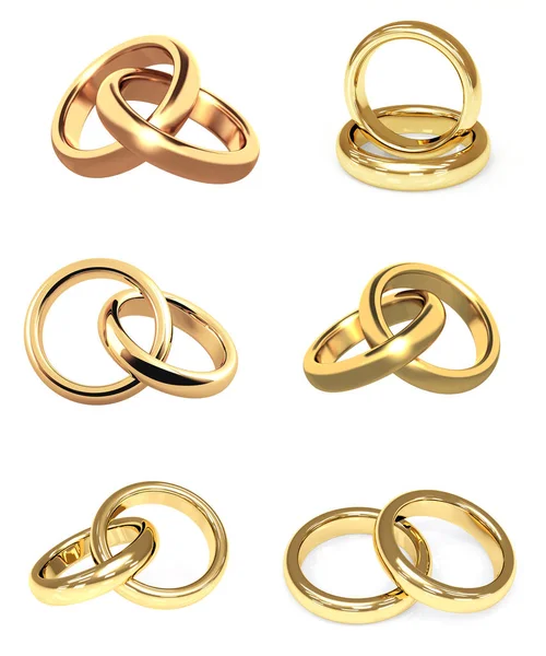 Conjunto de anéis de casamento de ouro — Fotografia de Stock