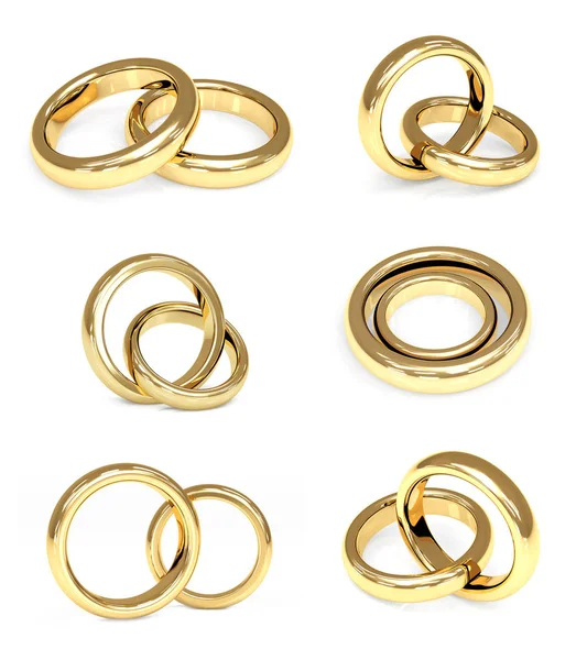 Conjunto de anillos de boda de oro — Foto de Stock