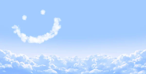 Smilie uit wolk in blauwe hemel — Stockfoto