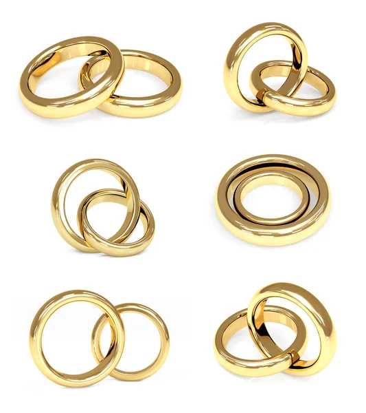 Set of gold wedding rings — Stock Photo, Image