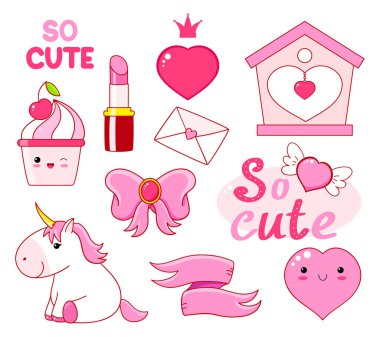 Sevimli küçük Prenses çıkartma koleksiyonu