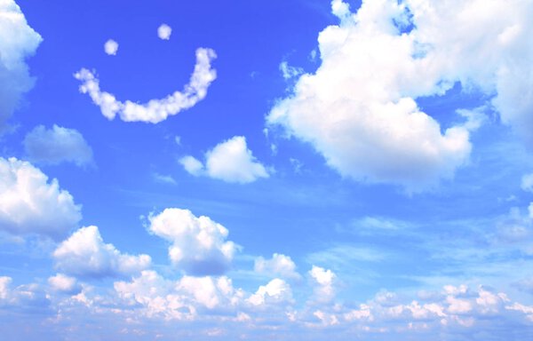 Smilie from cloud in the blue sky 