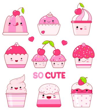 Jöle, dondurma, şekerleme, berr ile cupcakes topluluğu