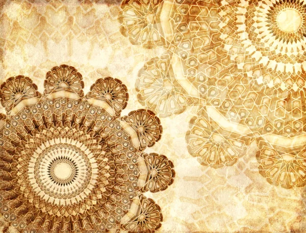 Grunge achtergrond met papier textuur en florale sieraad in Moro — Stockfoto