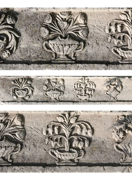 Detail van een oude gesneden ornament in Roemeense stijl, Targovis — Stockfoto